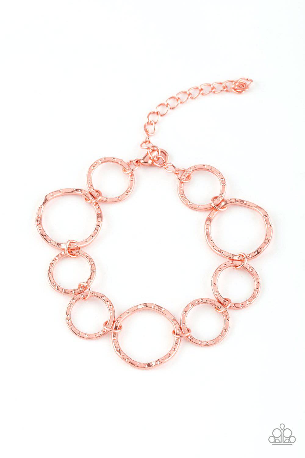 B208 - Ring up the Curtain Copper Bracelet by Paparazzi Accessories on Fancy5Fashion.com