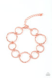 B208 - Ring up the Curtain Copper Bracelet by Paparazzi Accessories on Fancy5Fashion.com