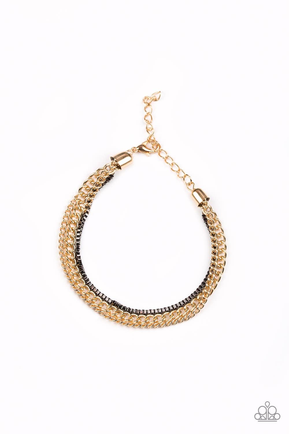 B211 - Industrial Icon Gold Bracelet by Paparazzi Accessories on Fancy5Fashion.com