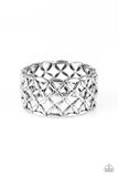 B45 - The Big Bloom Silver Bracelet by Paparazzi Accessories on Fancy5Fashion.com