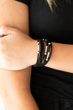 B109 - Back To BACKPACKER Black Urban Bracelet by Paparazzi Accessories on Fancy5Fashion.com