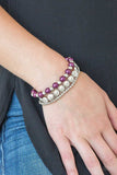 B66 - Girly Girl Glamour Purple Bracelet by Paparazzi Accessories on Fancy5Fashion.com