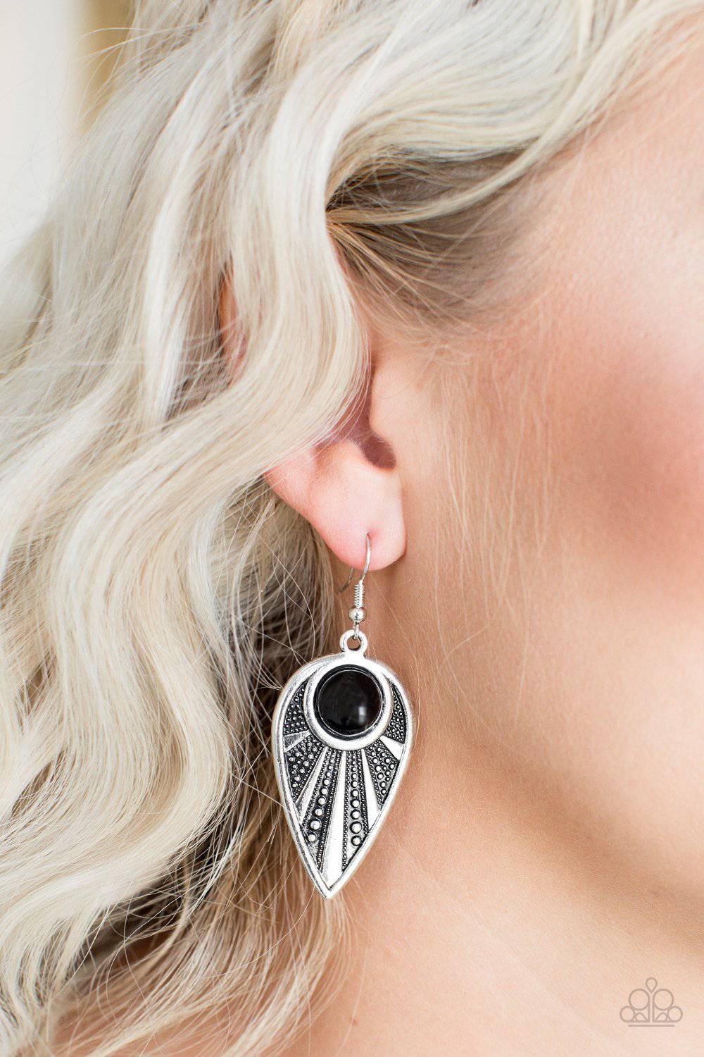 D2 - Take a Walkabout Black Earrings by Paparazzi Accessories on Fancy5Fashion.com