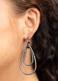 D358 - Droppin' Drama Black Hoop Earring by Paparazzi Accessories on Fancy5Fashion.com