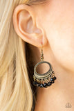 D309 - Happy Days Brass Earrings by Paparazzi Accessories on Fancy5Fashion.com