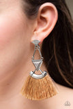 D136 - Puma Prowl Brown Earrings by Paparazzi Accessories on Fancy5Fashion.com