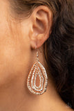 D126 - Metallic Meltdown Rose Gold Earrings by Paparazzi Accessories on Fancy5Fashion.com