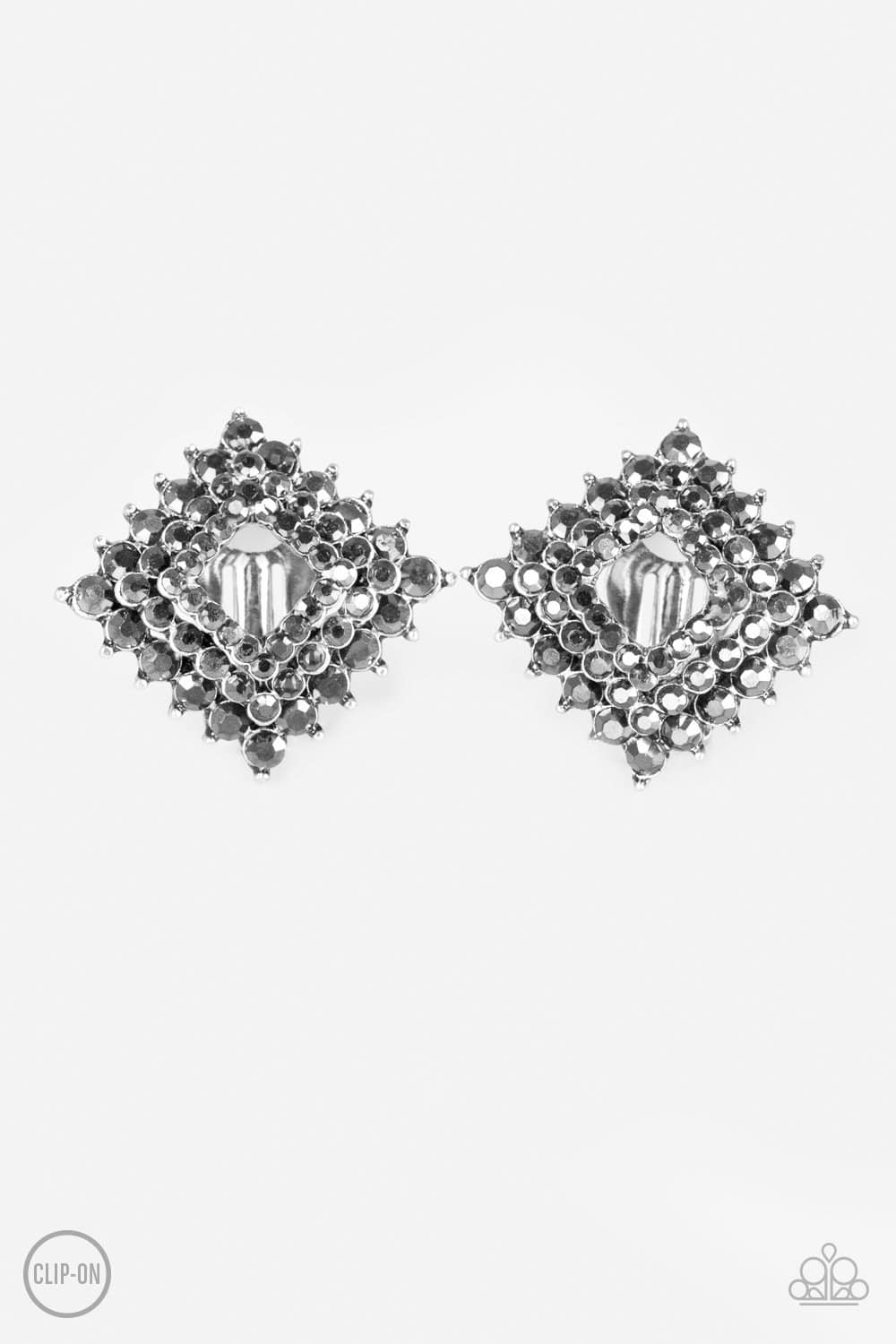 D13 - Kensington Keepsake Silver Clip-On Earrings by Paparazzi Accessories on Fancy5Fashion.com