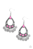 D132 - Island Escapade Pink Earrings by Paparazzi Accessories on Fancy5Fashion.com