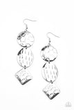 D138 - Mixed Movement Silver Earrings by Paparazzi Accessories on Fancy5Fashion.com