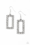 D145 - Mirror, Mirror White Earrings by Paparazzi Accessories on Fancy5Fashion.com