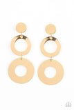 D22 - Pop Idol Gold Earrings by Paparazzi Accessories on Fancy5Fashion.com