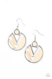 D223 - Petrified Posh, Paparazzi White Earring by Paparazzi Accessories on Fancy5Fashion.com