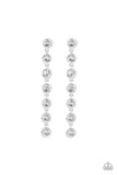 D225 - Dazzling Debonair White Earrings by Paparazzi Accessories on Fancy5Fashion.com