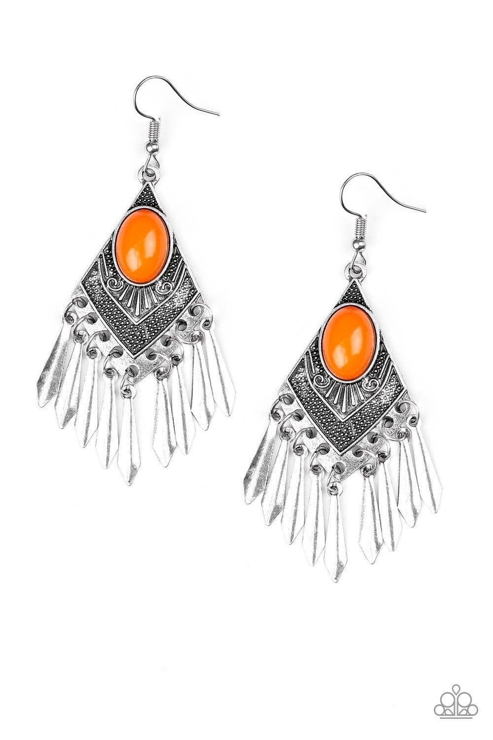 D232 - Mostly Monte ZUMBA Orange Earrings by Paparazzi Accessories on Fancy5Fashion.com