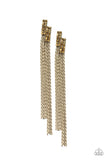 D233 - Radio Waves Brass Earrings by Paparazzi Accessories on Fancy5Fashion.com
