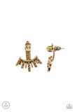 D27 - Diva Dynamite - Brass Earring by Paparazzi Accessories on Fancy5Fashion.com