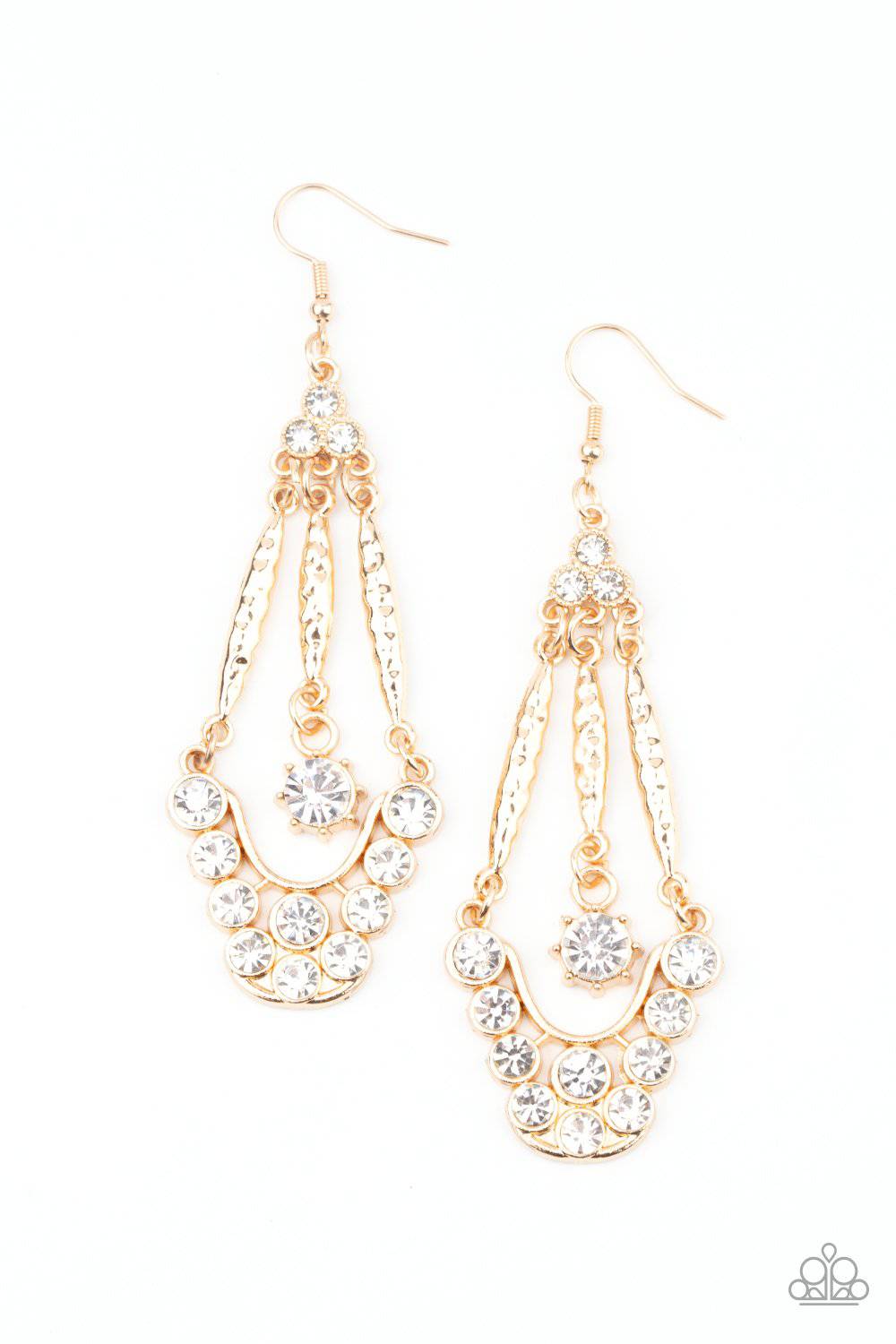 D301 - High-Ranking Radiance, Paparazzi Gold Earring by Paparazzi Accessories on Fancy5Fashion.com