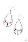 D322 - Line Crossing Sparkling Green Earrings by Paparazzi Accessories on Fancy5Fashion.com