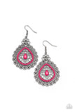 D332 - Carnival Courtesan Pink Earrings by Paparazzi Accessories on Fancy5Fashion.com