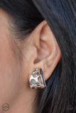 D339 - Blissed Out Black Clip On Earrings by Paparazzi Accessories on Fancy5Fashion.com
