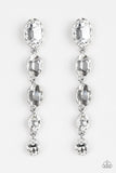 D34 - Red Carpet Radiance White Earrings by Paparazzi Accessories on Fancy5Fashion.com