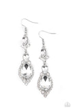 D369 - Fully Flauntable White Earring by Paparazzi Accessories on Fancy5Fashion.com