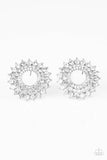D61 - Buckingham Beauty White Earrings by Paparazzi Accessories on Fancy5Fashion.com