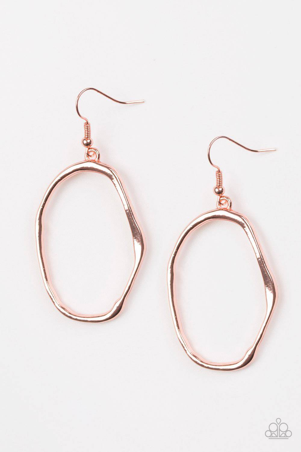 D64 - Eco Chic Copper Earrings by Paparazzi Accessories on Fancy5Fashion.com