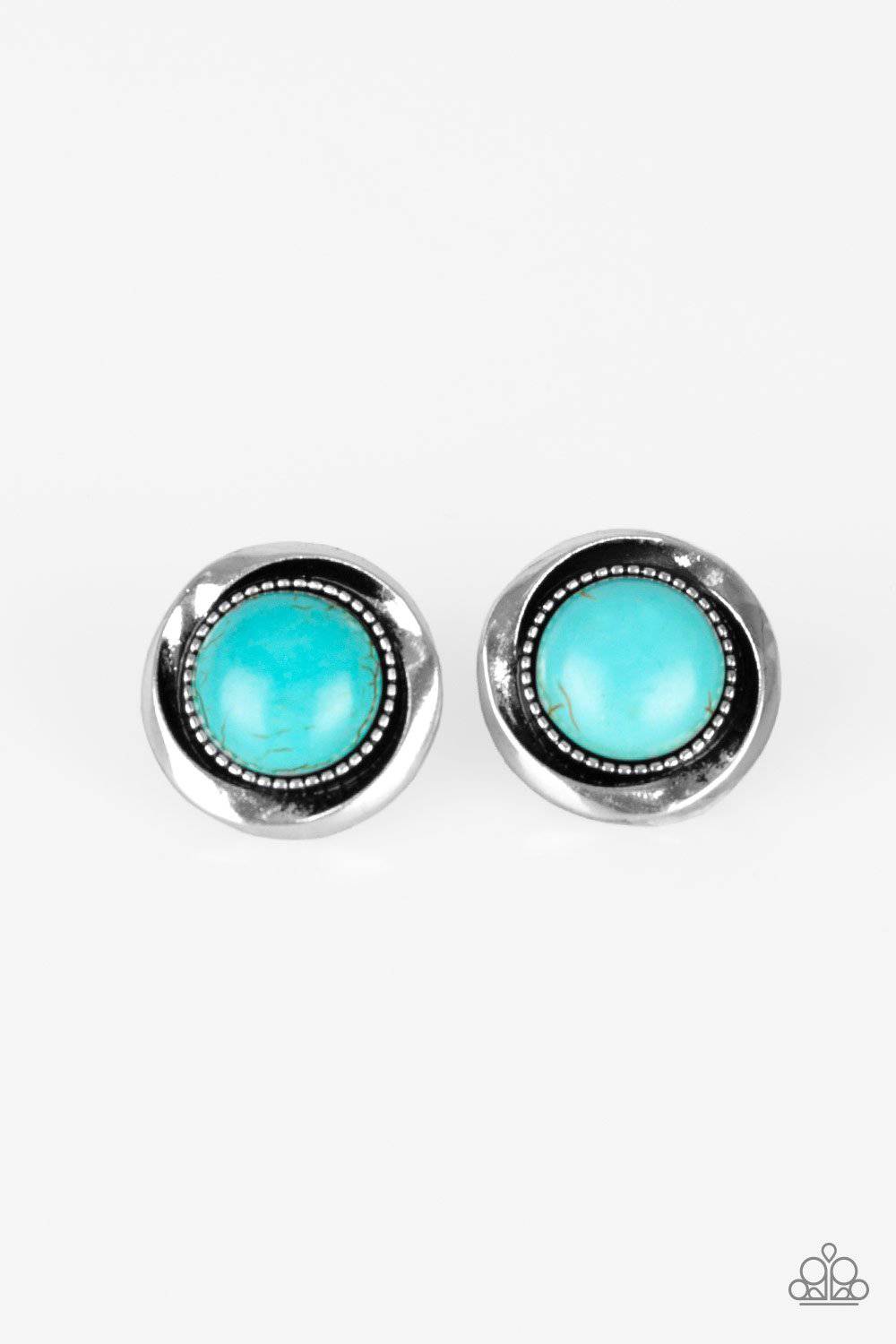 D66 - Out Of This Galaxy Blue Earrings by Paparazzi Accessories on Fancy5Fashion.com