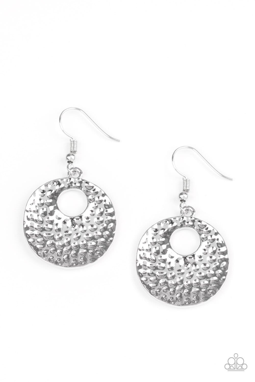 D97 - A Taste for Texture Silver Earrings by Paparazzi Accessories on Fancy5Fashion.com