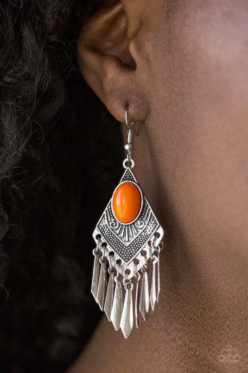 D232 - Mostly Monte ZUMBA Orange Earrings by Paparazzi Accessories on Fancy5Fashion.com