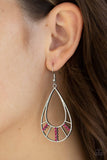 D322 - Line Crossing Sparkling Green Earrings by Paparazzi Accessories on Fancy5Fashion.com