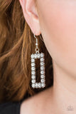 D145 - Mirror, Mirror White Earrings by Paparazzi Accessories on Fancy5Fashion.com