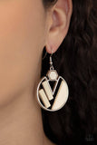 D223 - Petrified Posh, Paparazzi White Earring by Paparazzi Accessories on Fancy5Fashion.com