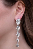 D34 - Red Carpet Radiance White Earrings by Paparazzi Accessories on Fancy5Fashion.com