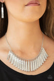 A159 - Metallic Muse - Silver Necklace by Paparazzi Accessories on Fancy5Fashion.com