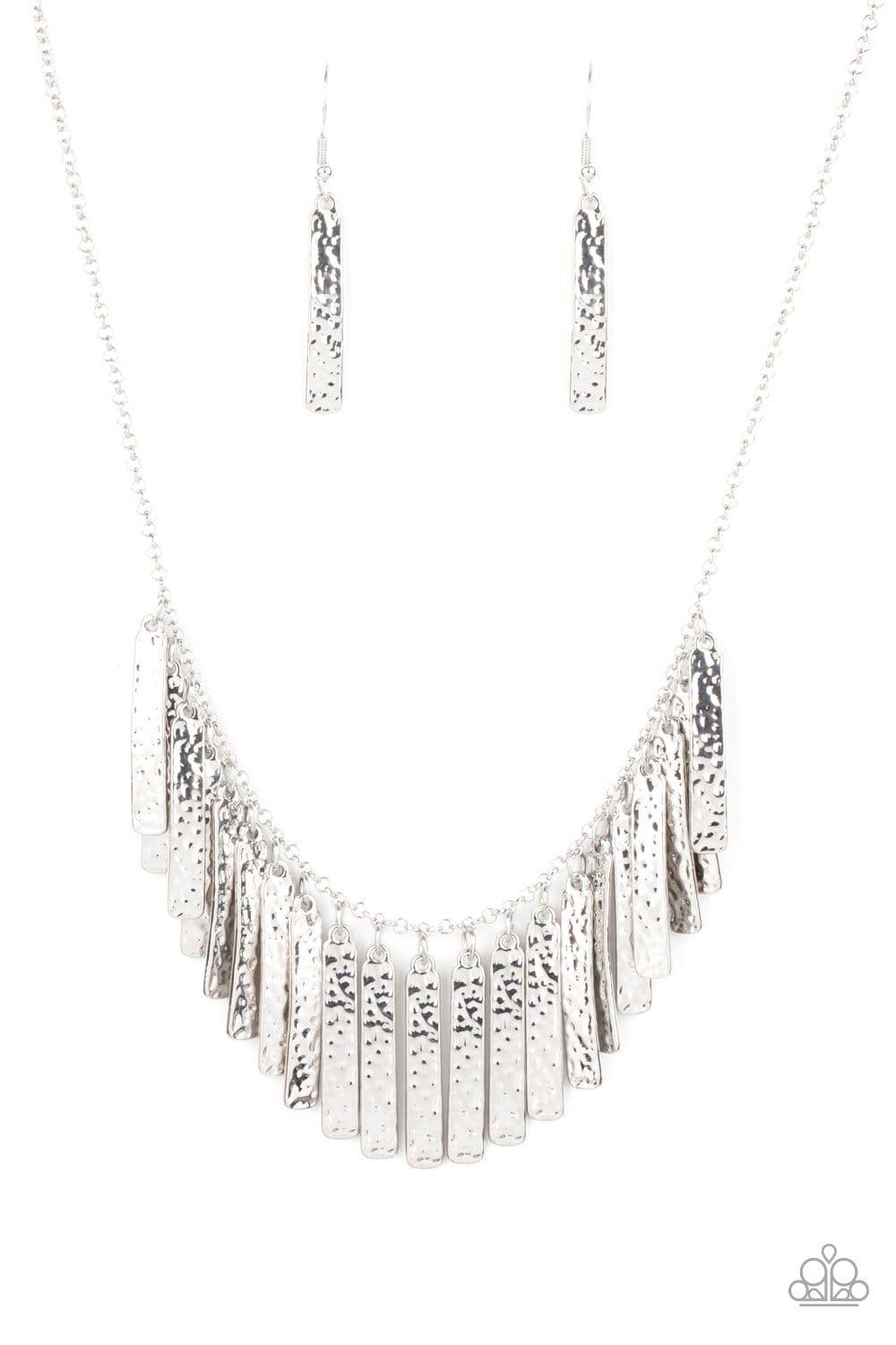 A159 - Metallic Muse - Silver Necklace by Paparazzi Accessories on Fancy5Fashion.com