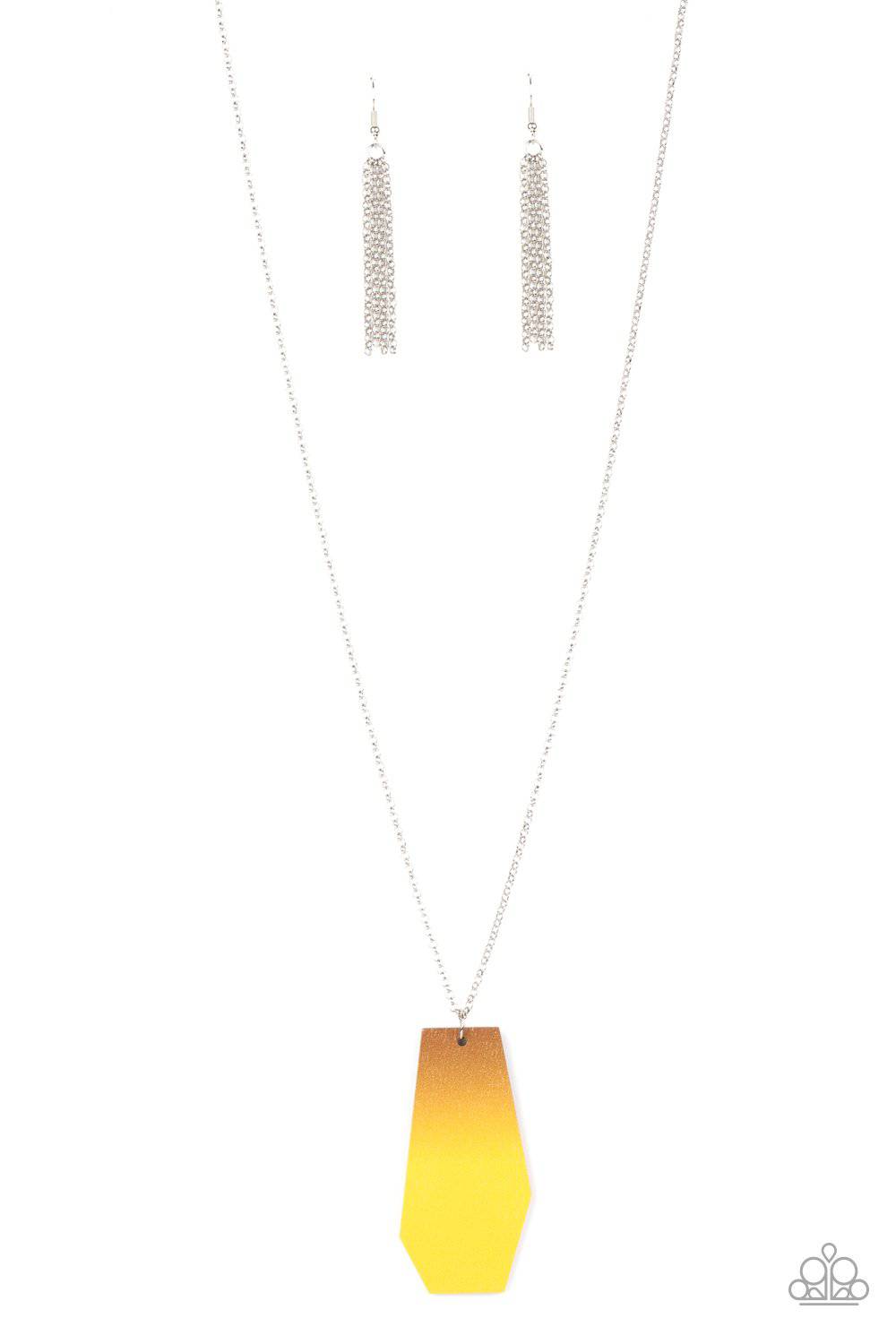 A192 - Watercolor Skies Yellow Necklace by Paparazzi Accessories on Fancy5Fashion.com
