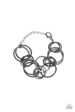 A20 - Jump Into the Ring Black Necklace Set by Paparazzi Accessories on Fancy5Fashion.com