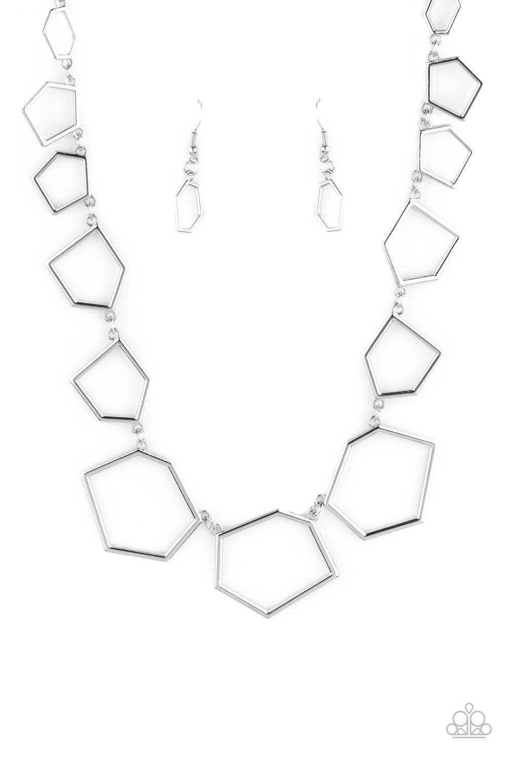A273 - Full Frame Fashion Silver Necklace by Paparazzi Accessories on Fancy5Fashion.com