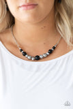 A308 - The Big Leaguer Black Necklace by Paparazzi Accessories on Fancy5Fashion.com
