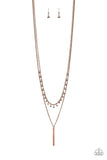 A309 - Keep Your Eye On The Pendulum Copper Necklace by Paparazzi Accessories on Fancy5Fashion.com