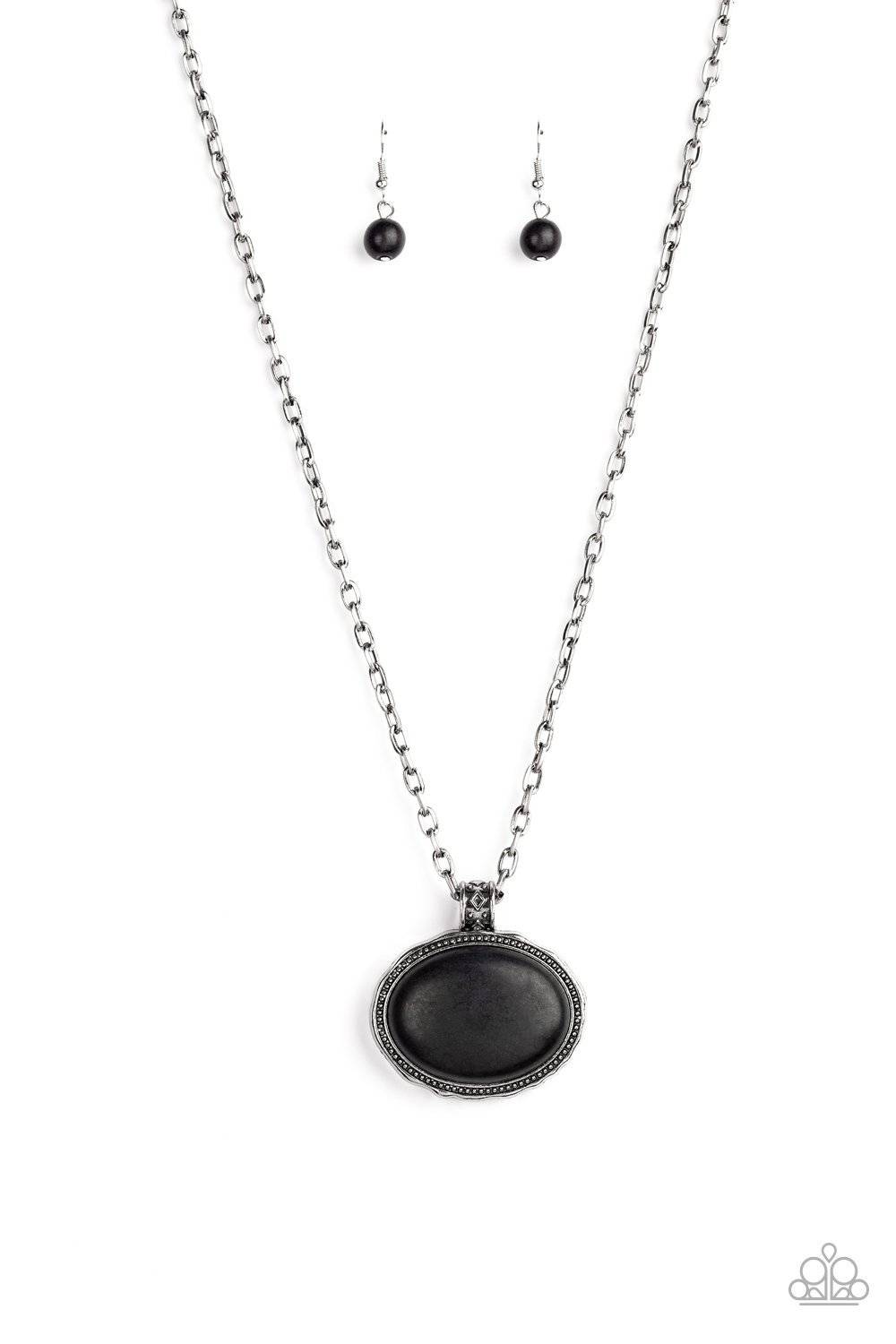 A382 - Sedimentary Colors Black Necklace by Paparazzi Accessories on Fancy5Fashion.com