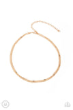 A42 - Need I SLAY More Gold Choker Necklace by Paparazzi Accessories on Fancy5Fashion.com