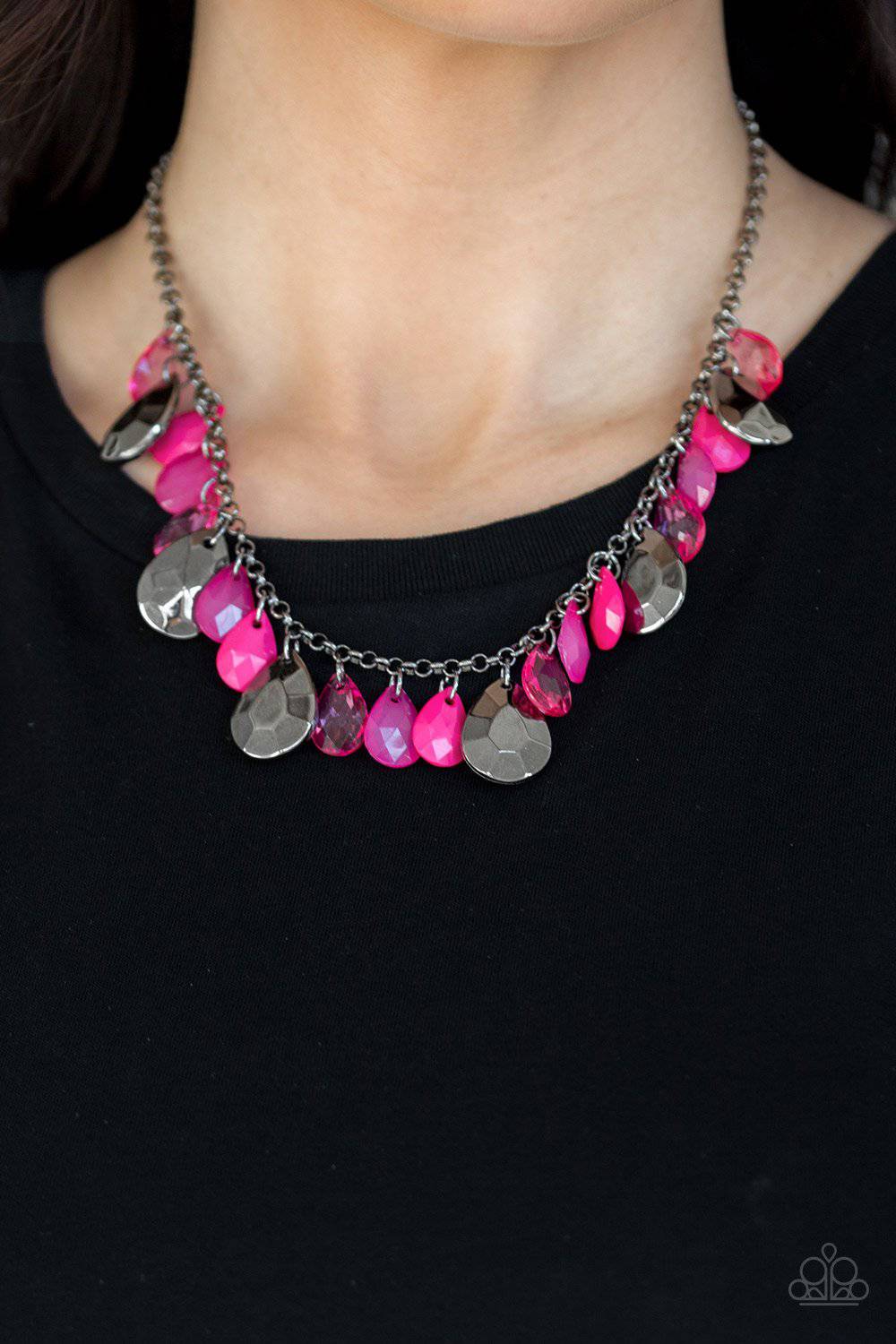 A78 - Hurricane Season Pink Necklace by Paparazzi Accessories on Fancy5Fashion.com