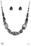 A9 - In Good Glazes Black Necklace and Bracelet Set by Paparazzi Accessories on Fancy5Fashion.com