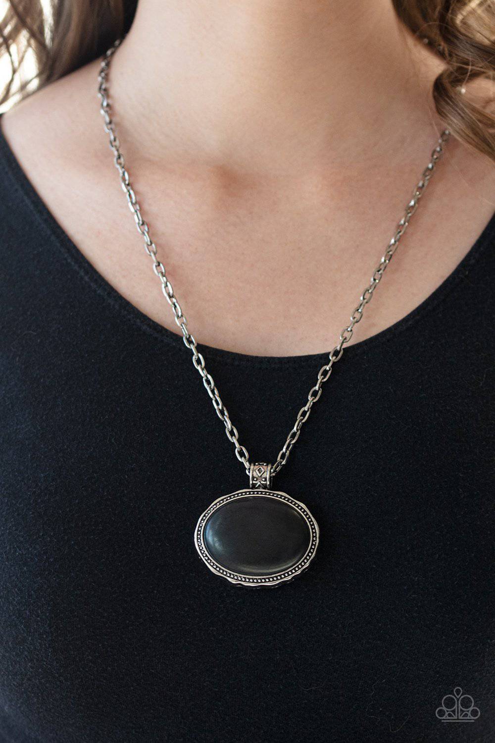 A382 - Sedimentary Colors Black Necklace by Paparazzi Accessories on Fancy5Fashion.com