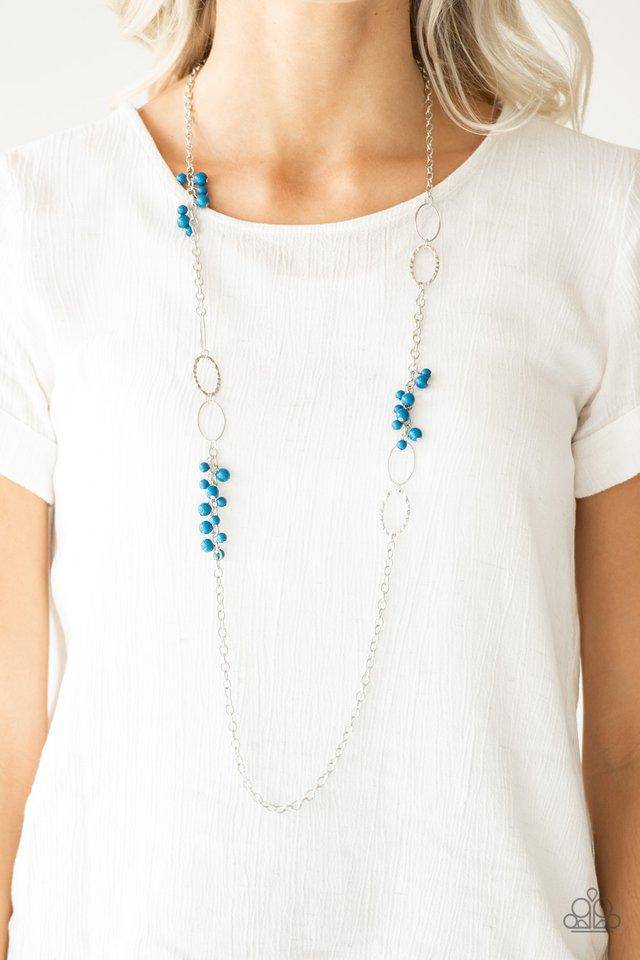 A113 - Flirty Foxtrot Blue Necklace by Paparazzi Accessories on Fancy5Fashion.com