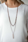 A309 - Keep Your Eye On The Pendulum Copper Necklace by Paparazzi Accessories on Fancy5Fashion.com
